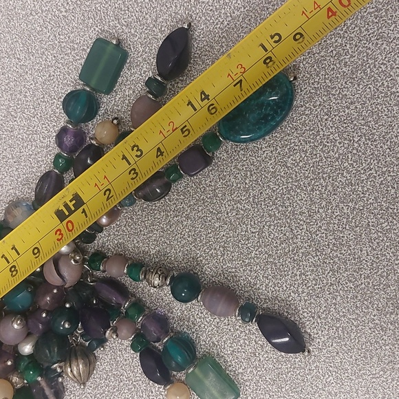 Chico's Multicolor Chunky Beaded Statement Bib DrapeNecklace - Picture 14 of 17